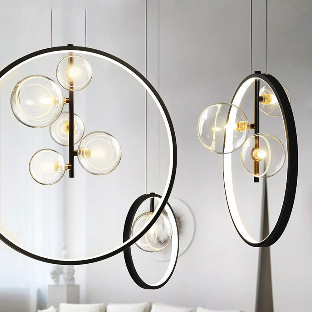 BubbleLuxe - Scandinavische glazen hanglamp met ring