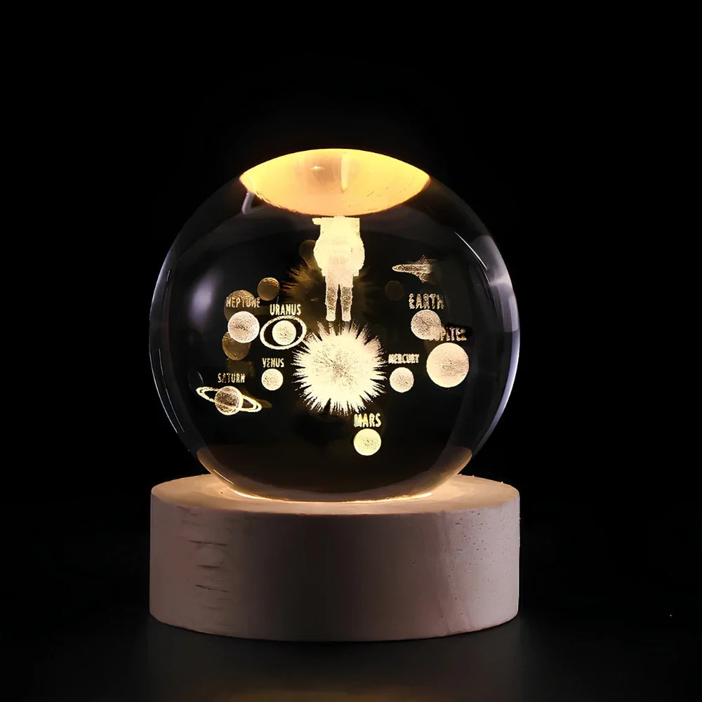 Lichtgevende kristallen bol