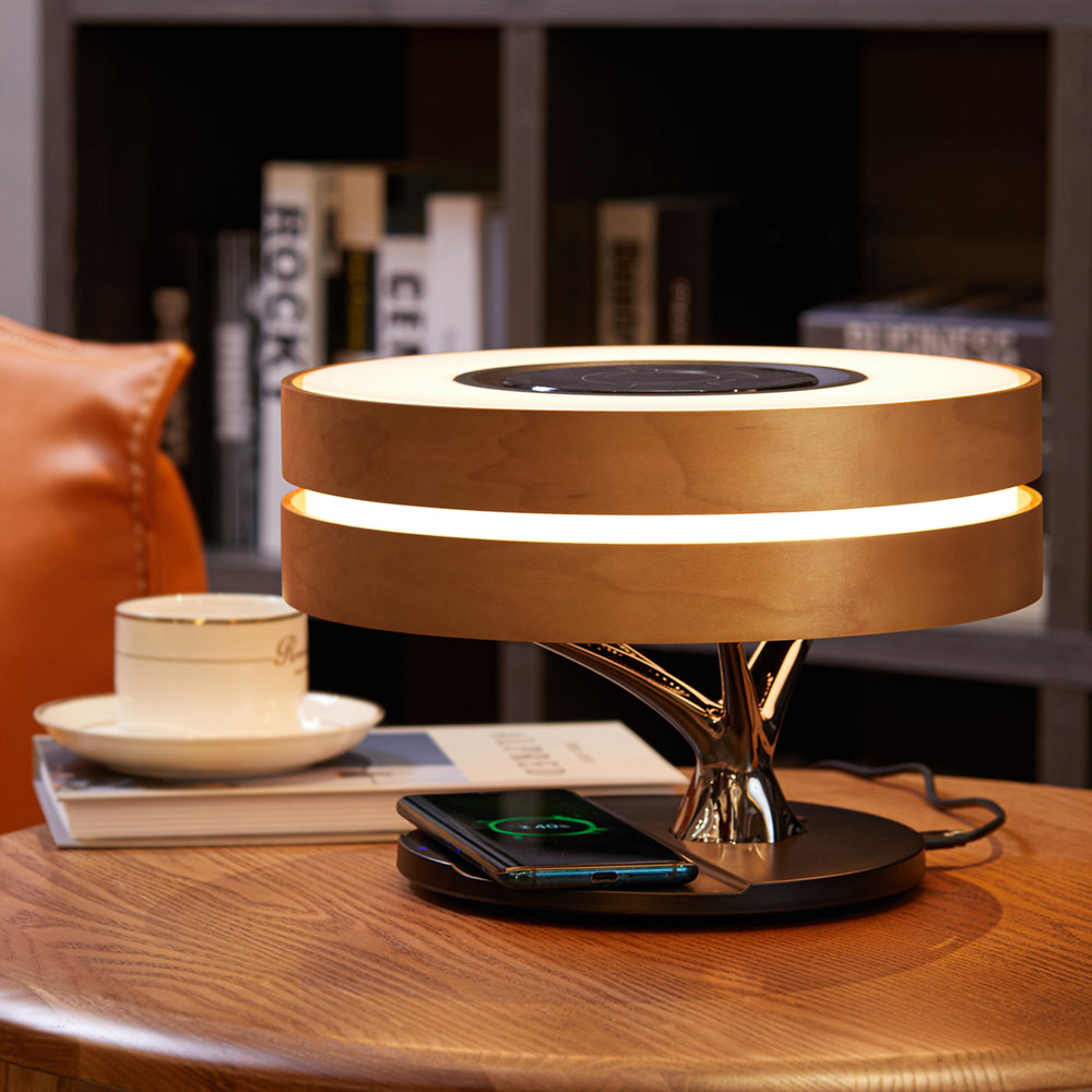 Veylix | Bureaulamp met luidspreker en draadloze oplader