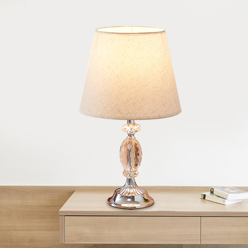 CRYSTALIA - Design tafellamp met facetgeslepen glazen blokken en taps toelopende vorm