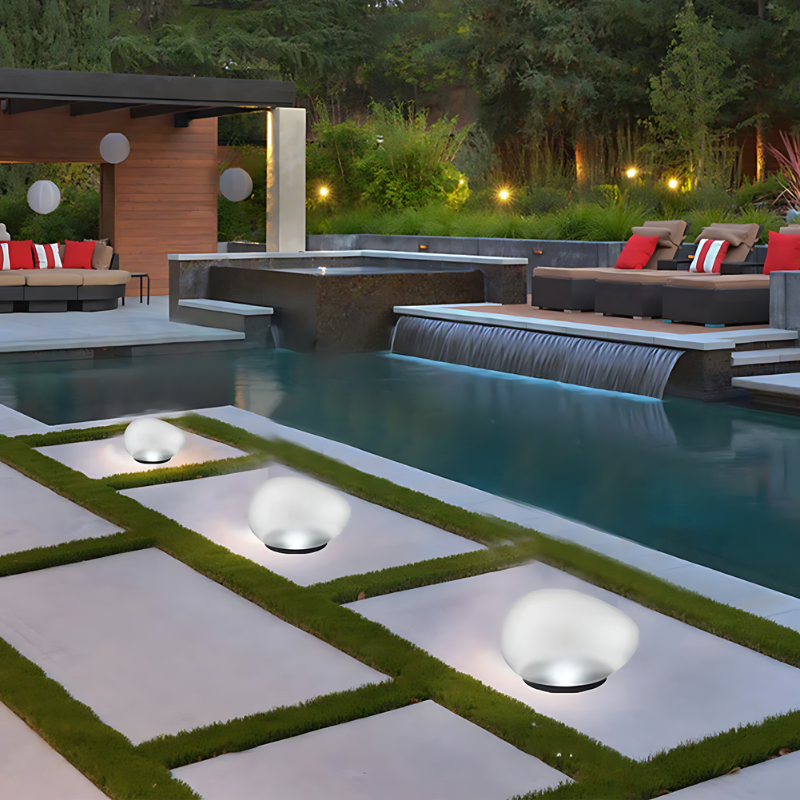 SonnenStein | Kiezelstein buitenlamp op zonne-energie voor in de tuin