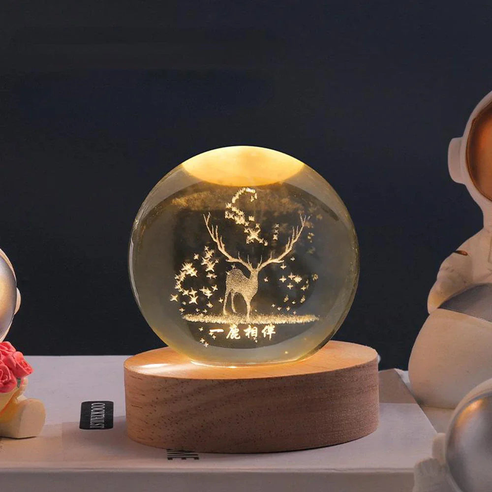 Lichtgevende kristallen bol