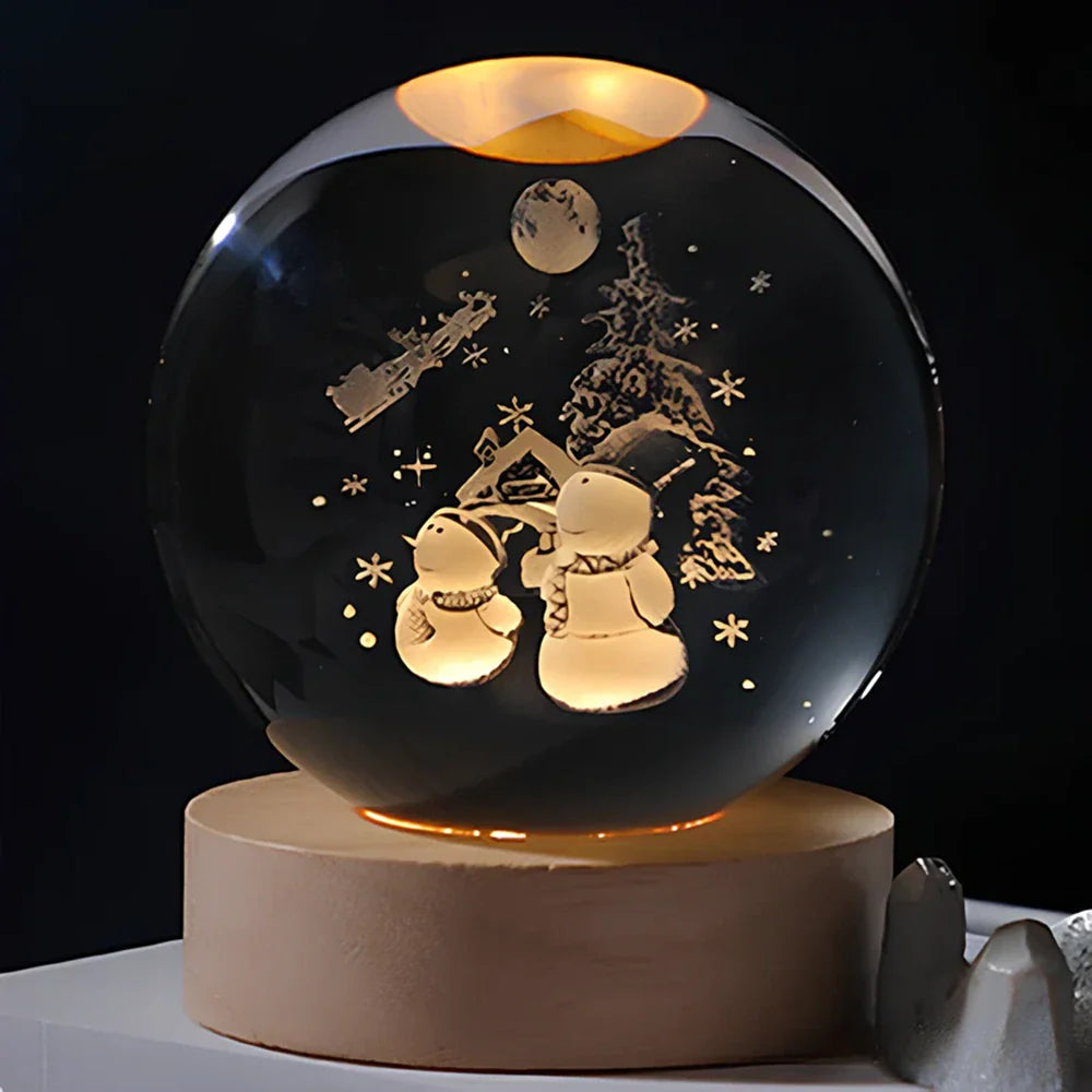 Lichtgevende kristallen bol