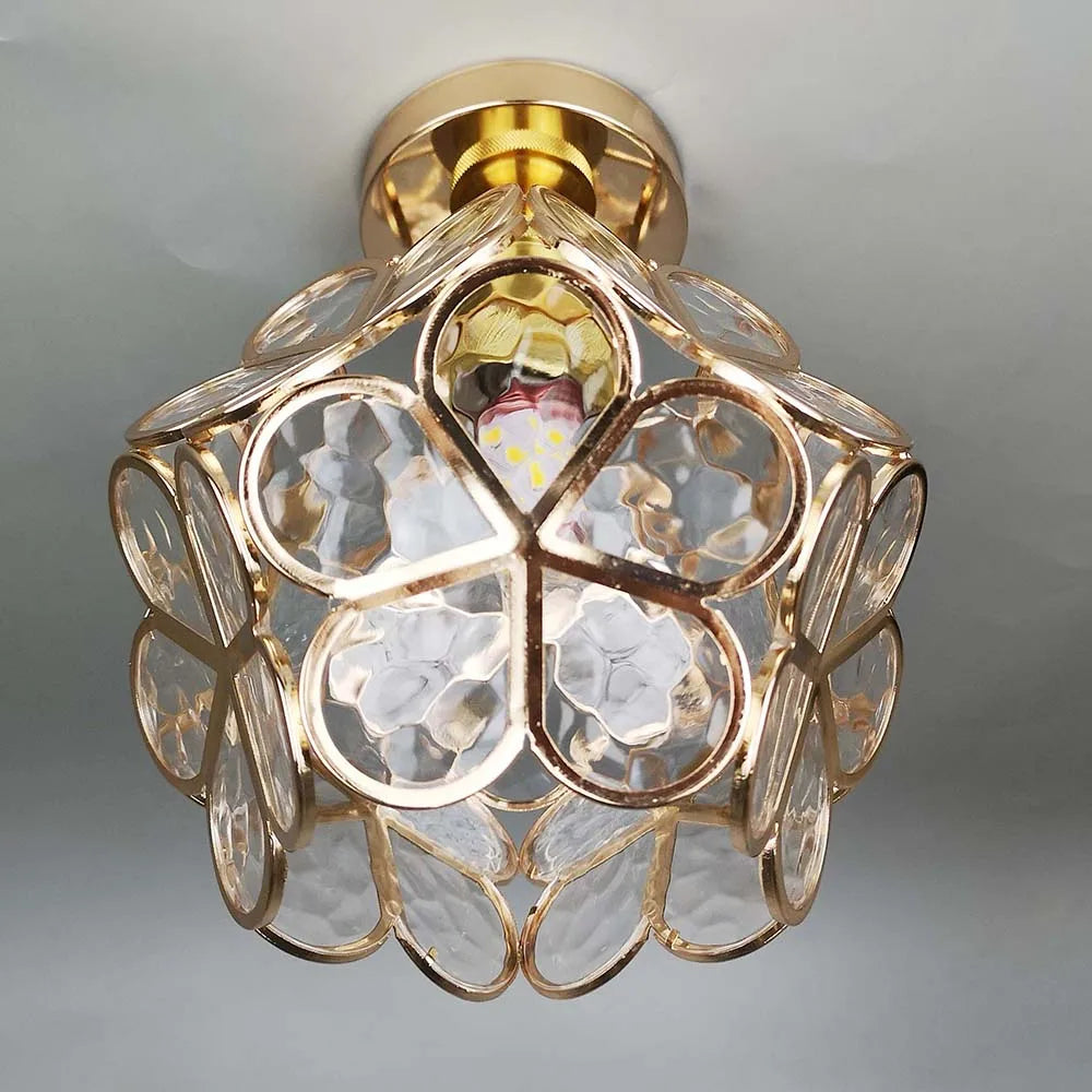 Design plafondverlichting met glazen hal in bloemenstijl