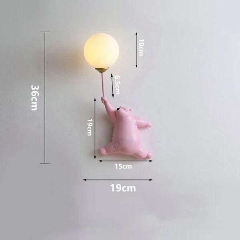 BearClock - Grappige LED beer wandlamp voor de kinderkamer