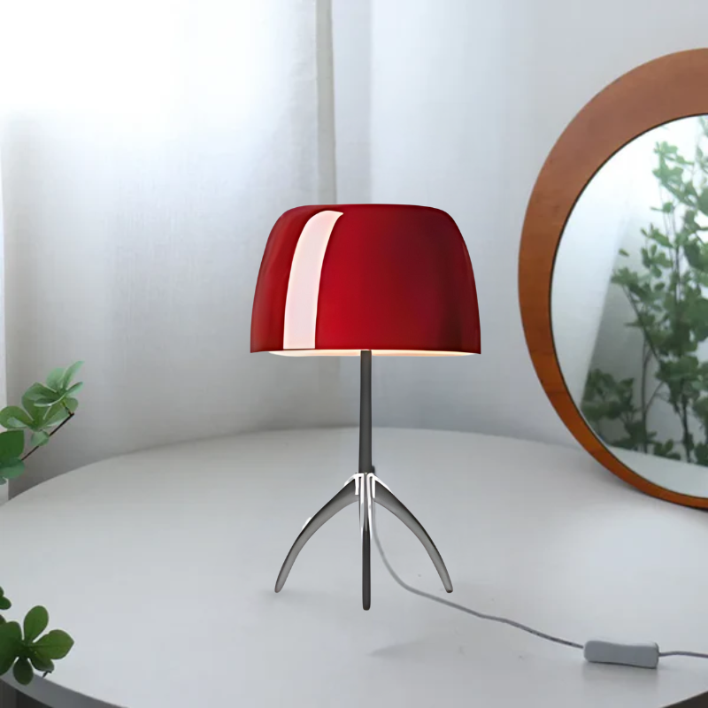 ColourElegance | Stijlvolle tafellamp van glas en roestvrij staal