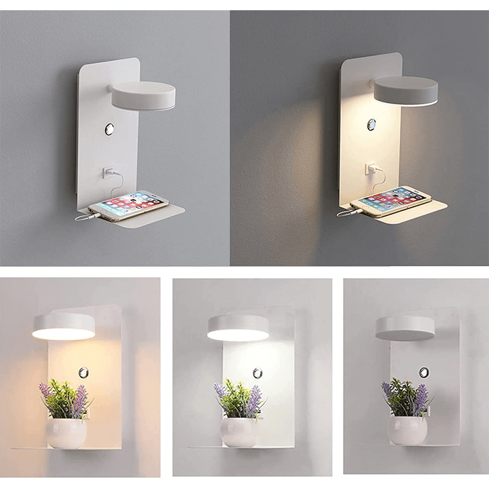 Nachtlamp met oplader - Hubbright- 330° Draaibaar - Oplaadstation telefoon