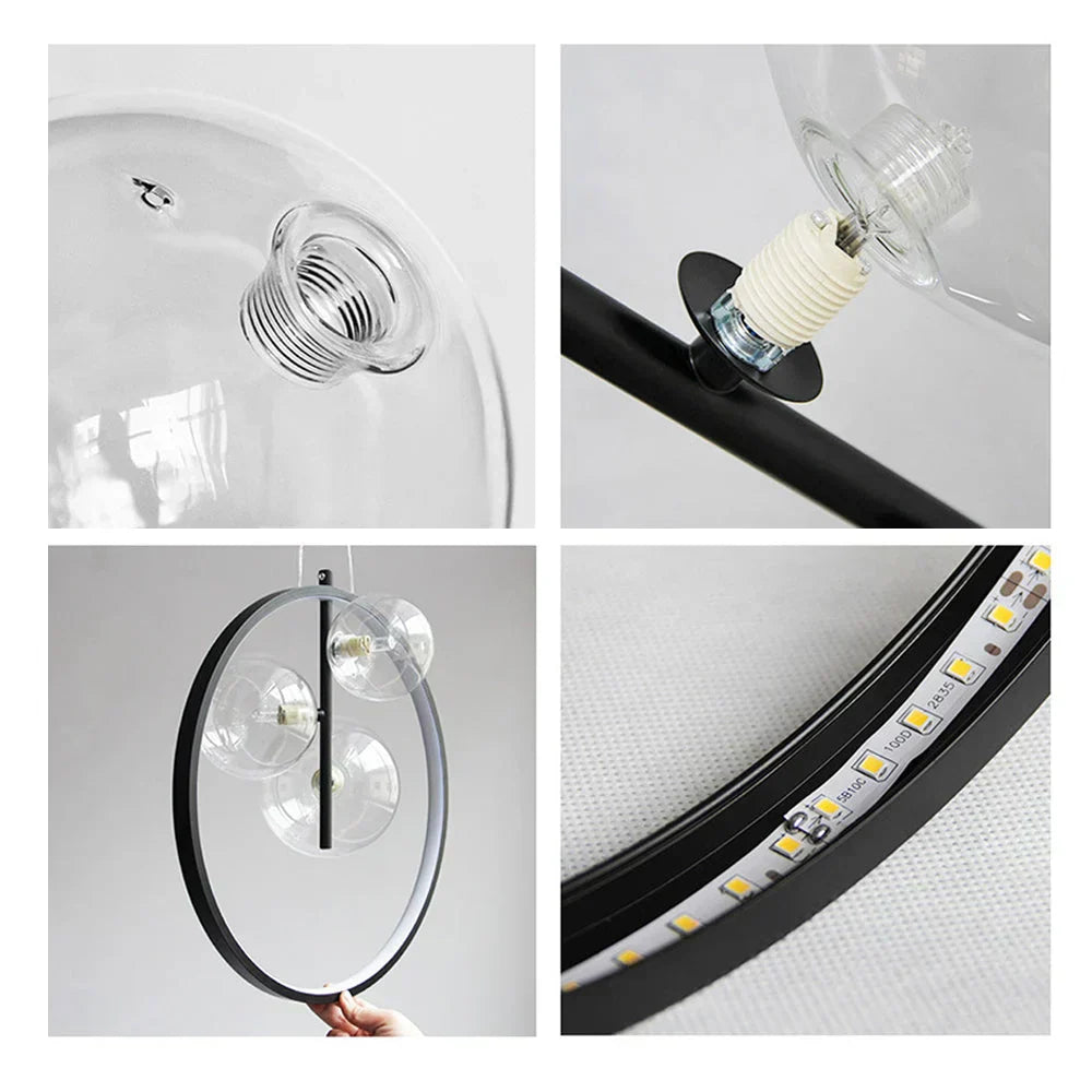 BubbleLuxe - Scandinavische glazen hanglamp met ring