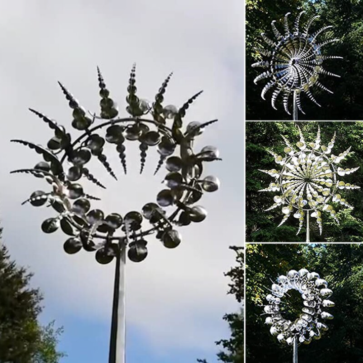Unieke magische metalen windmolen