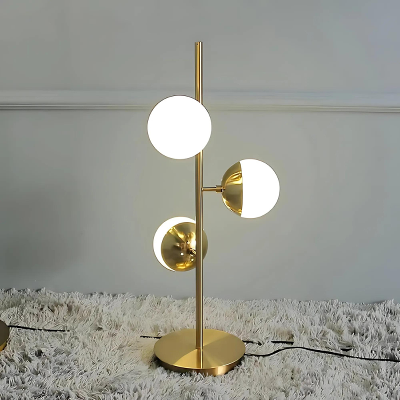 Moderne LED Lamp met Glazen Bollen | Elegante Tafellamp & Vloerlamp met Energiezuinige Verlichting voor Woonkamer & Slaapkamer