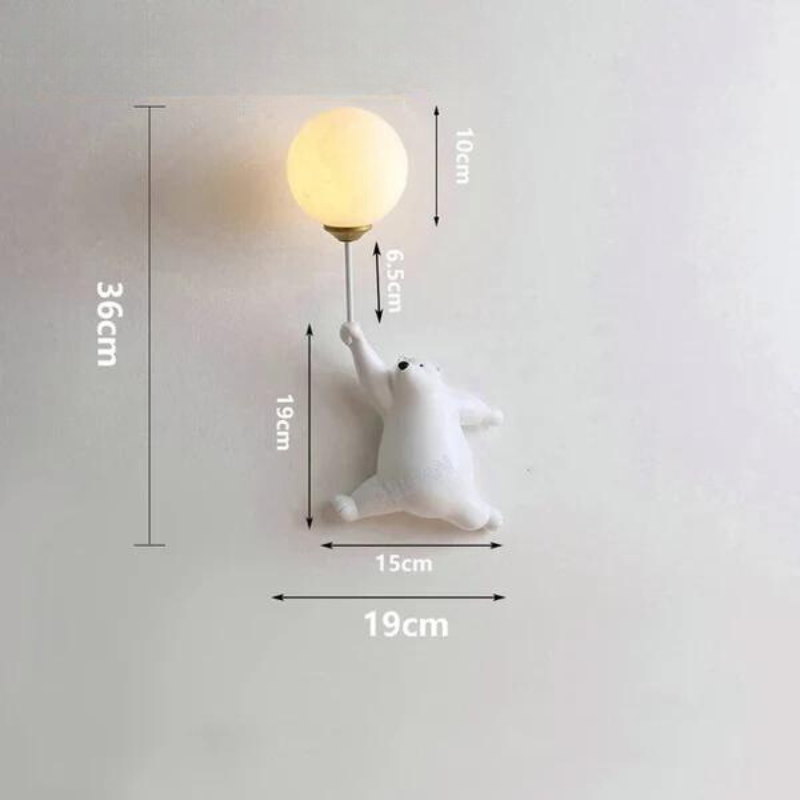 BearClock - Grappige LED beer wandlamp voor de kinderkamer