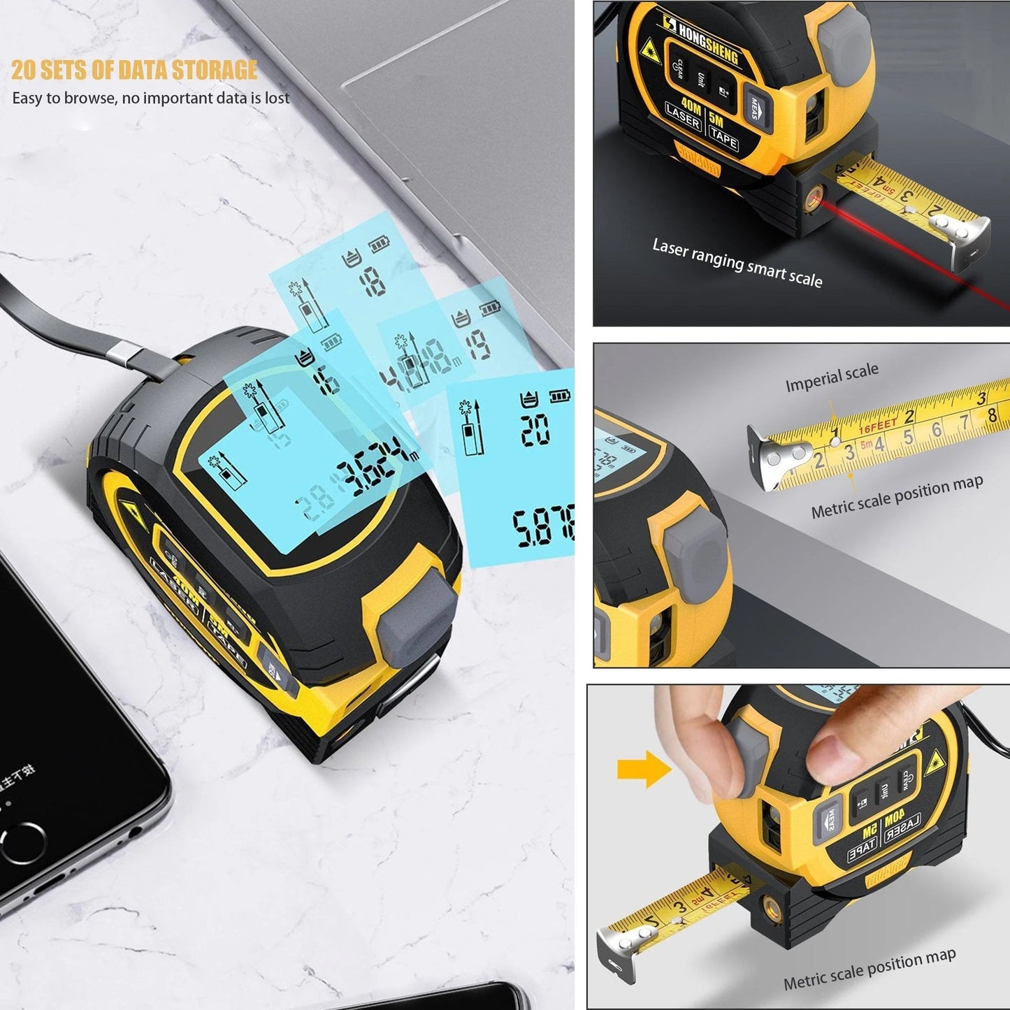 MeasurePro | nauwkeurig 3-in-1 infrarood laser meetlint