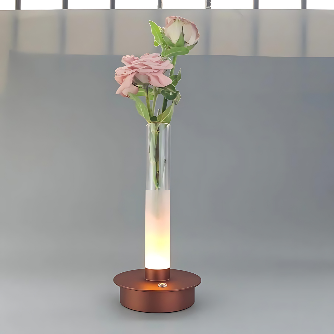 FloraLux Dimbare Tafellamp | Elegante LED Lamp met Touchbediening & Geïntegreerde Bloemenhouder voor Woonkamer & Slaapkamer