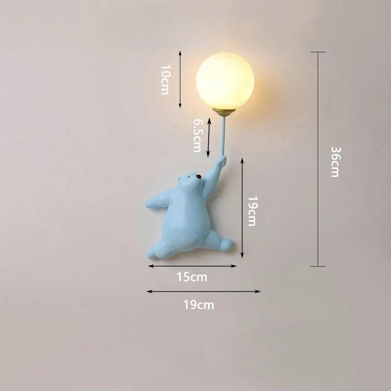 BearClock - Grappige LED beer wandlamp voor de kinderkamer