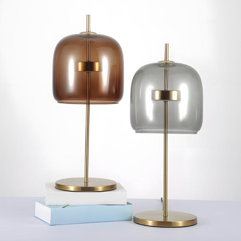 EleganzGlühen | Prachtige tafellamp van rookglas