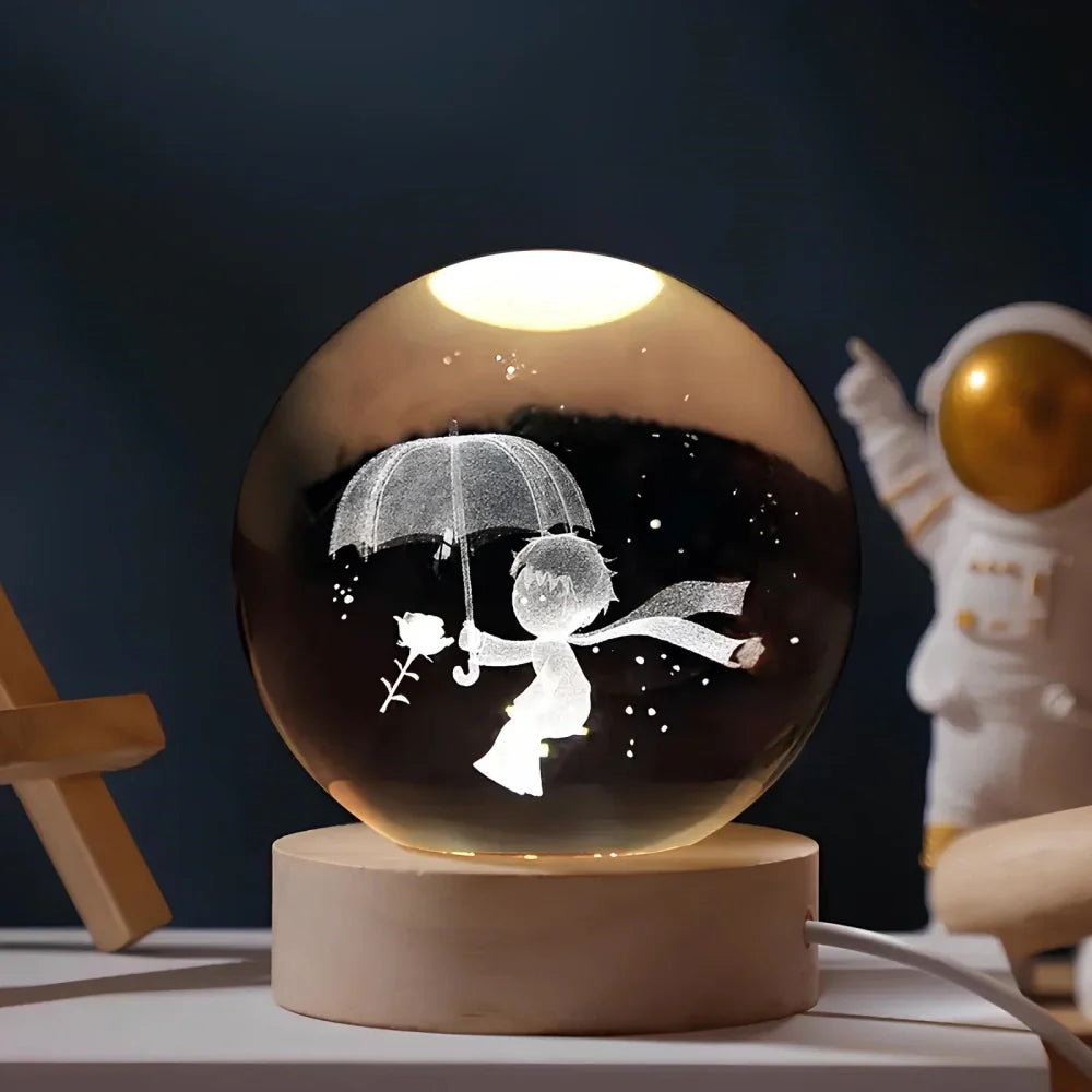 Lichtgevende kristallen bol