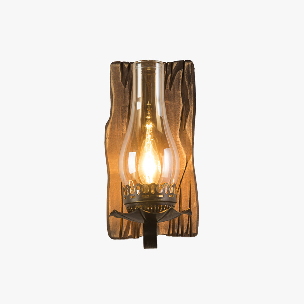 VintageHearth | Klassieke houten wandlamp