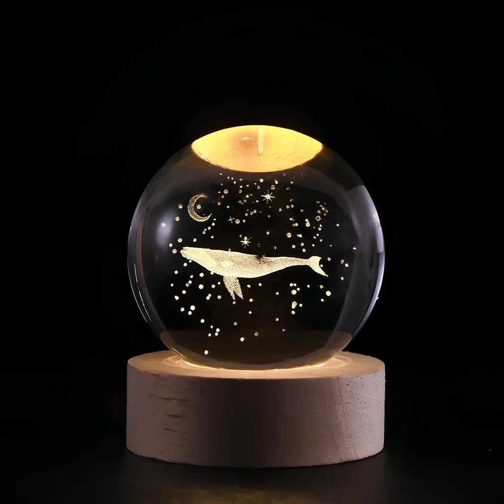 Lichtgevende kristallen bol