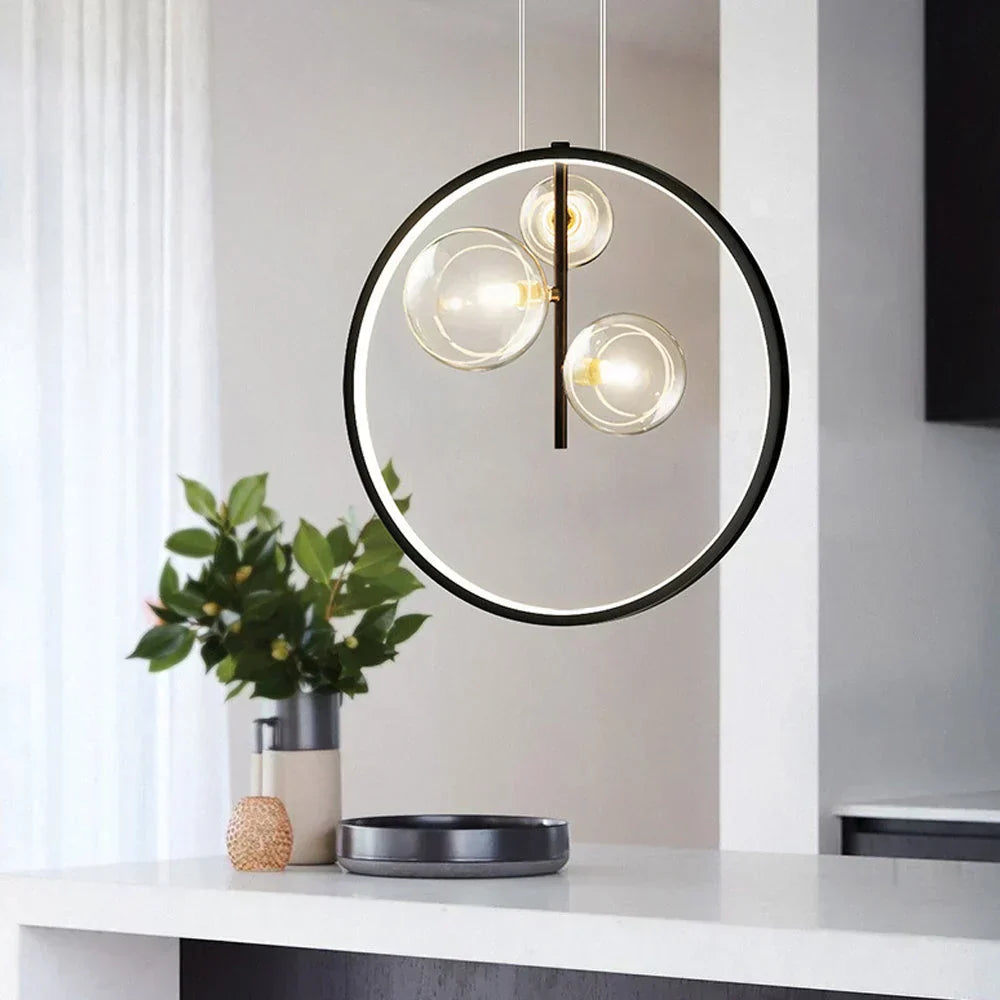 BubbleLuxe - Scandinavische glazen hanglamp met ring