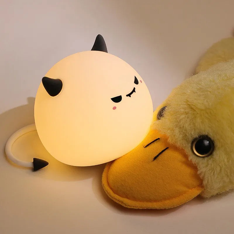 Black Horn Devil Color-Changing Night Lamp