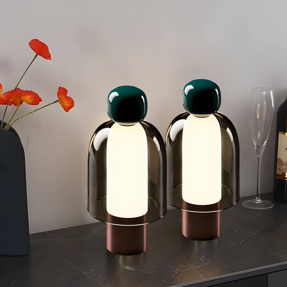 Moderne en draagbare dimbare tafellamp van helder glas