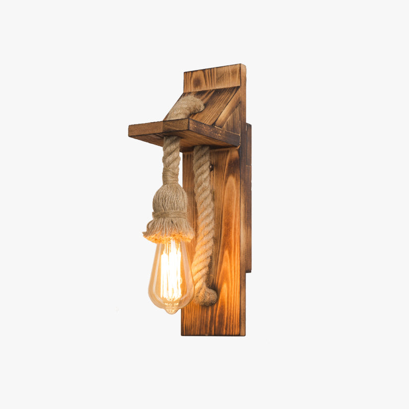 RopeBeam | Wandlamp van hout en touw
