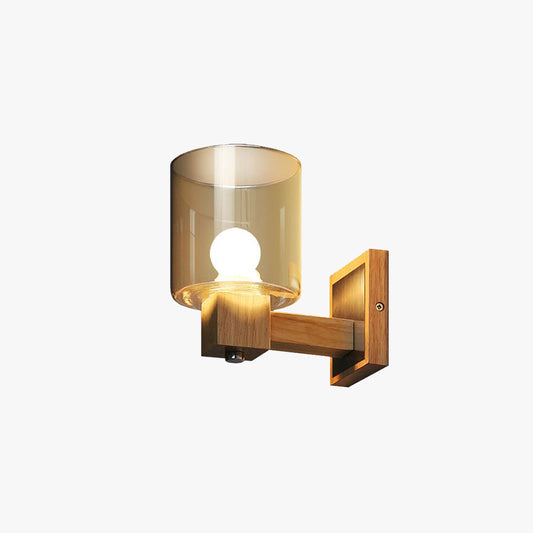 AmberBeam | Warm hout & glas wandlamp