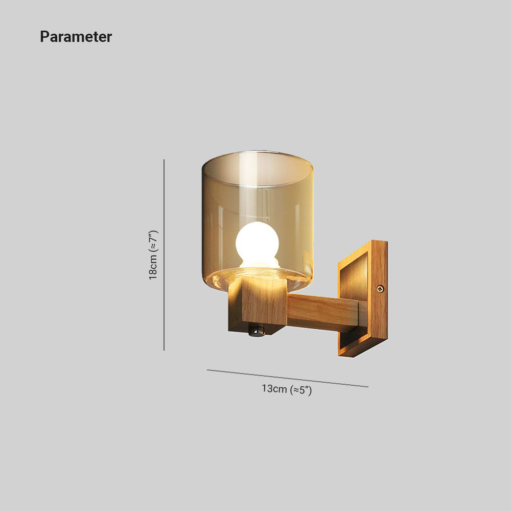 AmberBeam | Warm hout & glas wandlamp