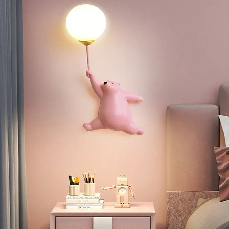 BearClock - Grappige LED beer wandlamp voor de kinderkamer