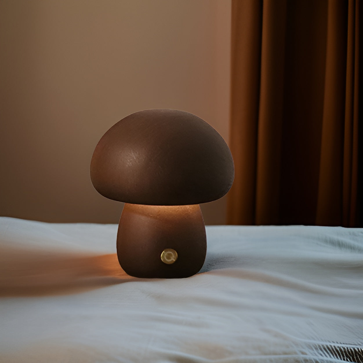 MushyGlow Touch LED Nachtlampje | Houten Bedlamp met Warm Wit Licht & USB-Oplaadfunctie
