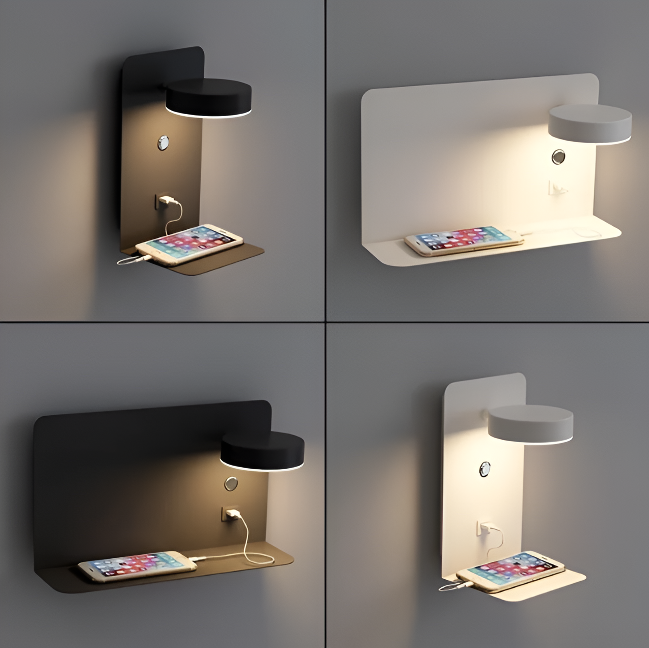 DazzleShelf Minimalistisch USB nachtlampje met oplader
