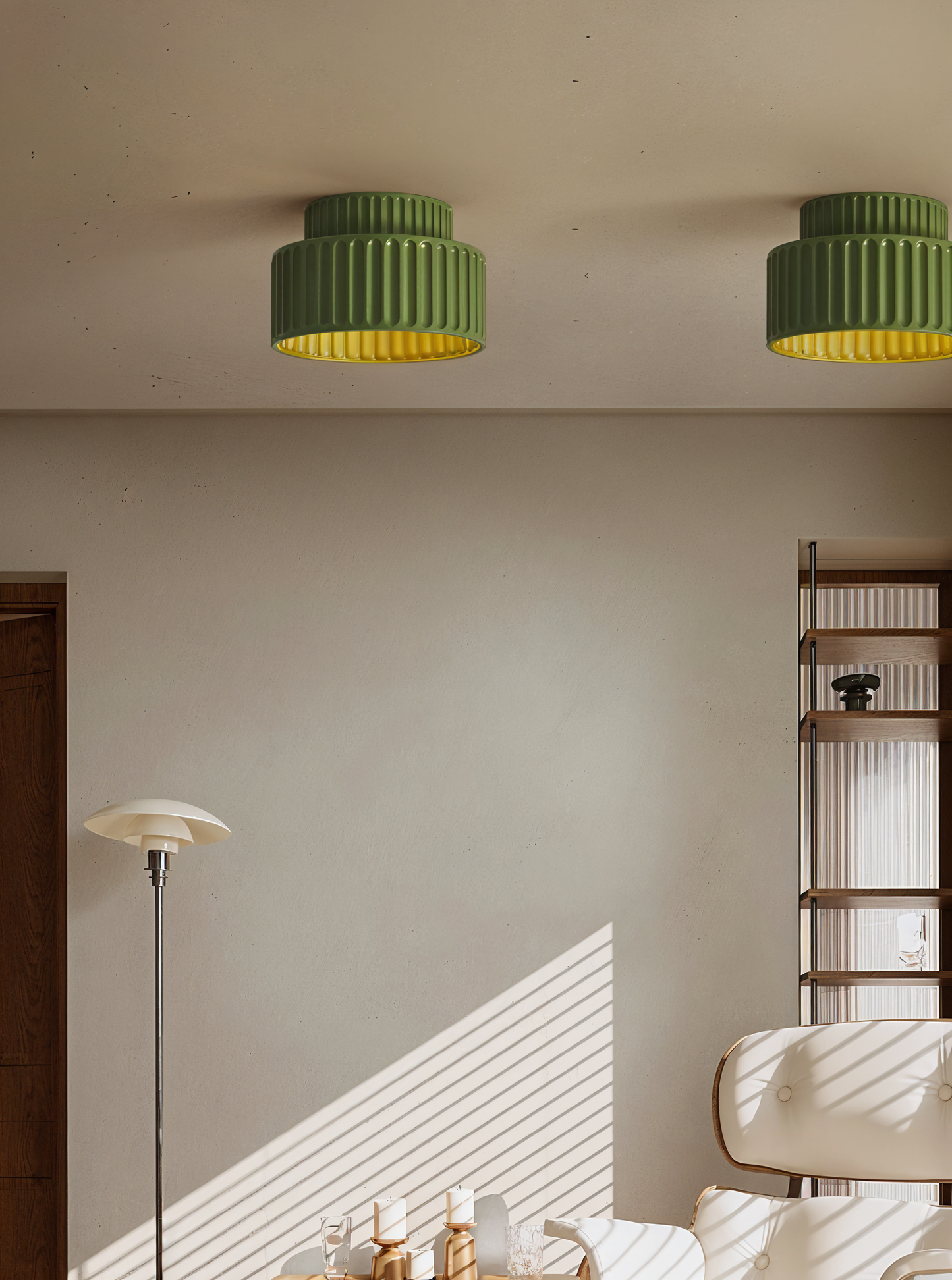 RibLight plafondlamp van wit hars - middeleeuwse elegantie voor je huis