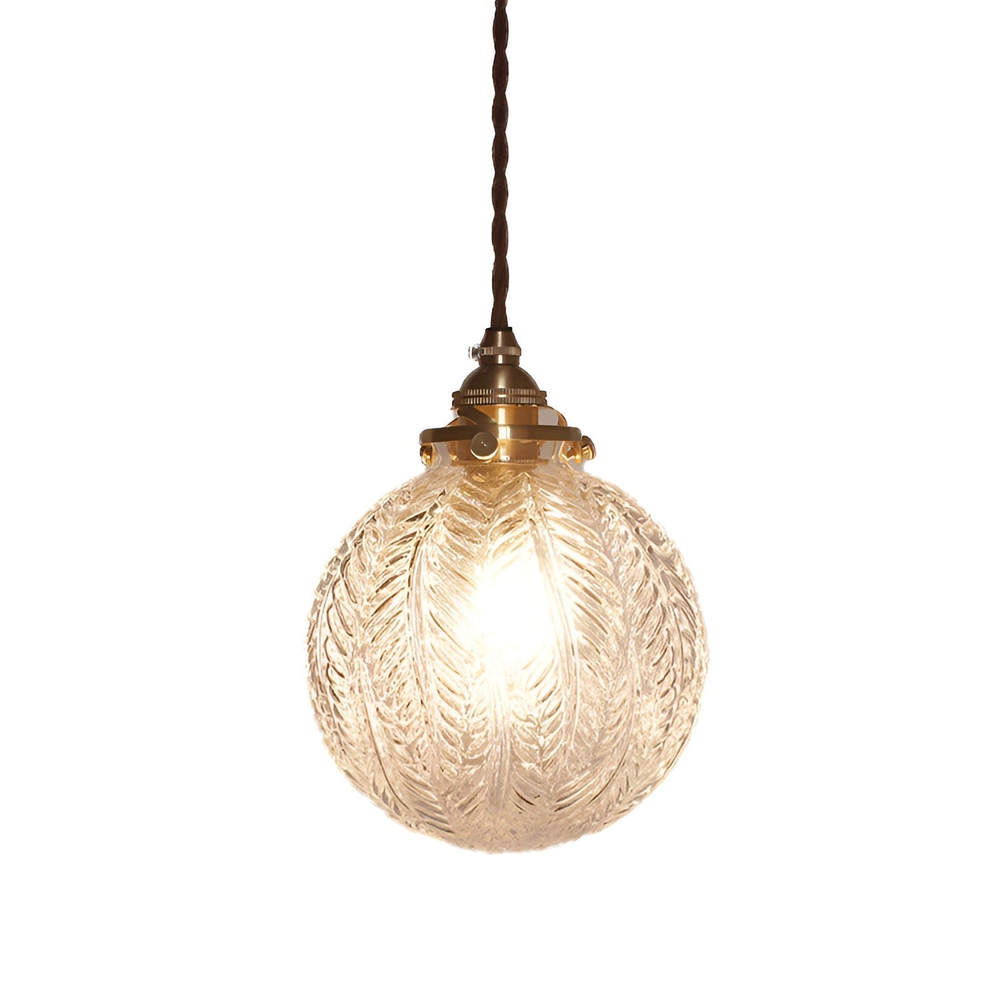 FeatherLight - Rookgrijze bol hanglamp van helder glas voor vintage charme