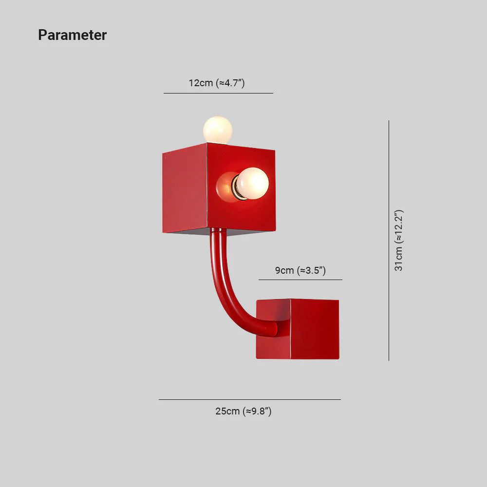 TriGlowCube | Rode Geometrische Lamp