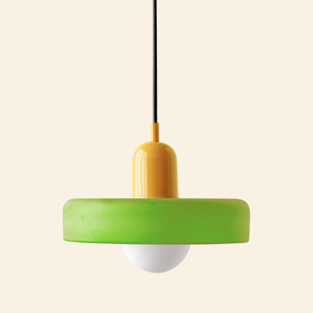 Macaron- hanglamp met gekleurd glas en modern design
