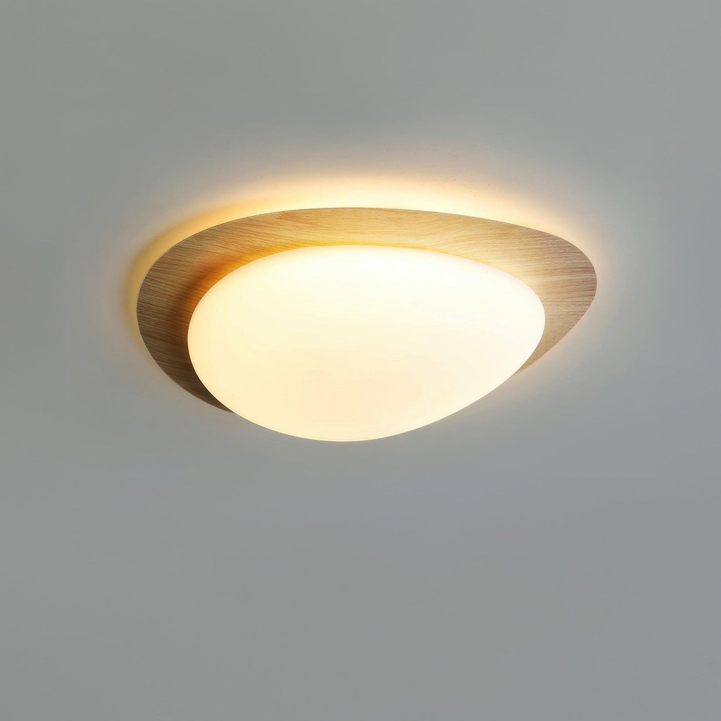Scandinavische Kiezel Houtnerf Plafondlamp