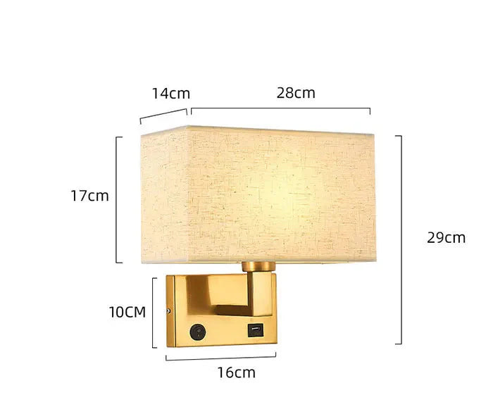 Moderne Wandlamp met Stoffen Kap