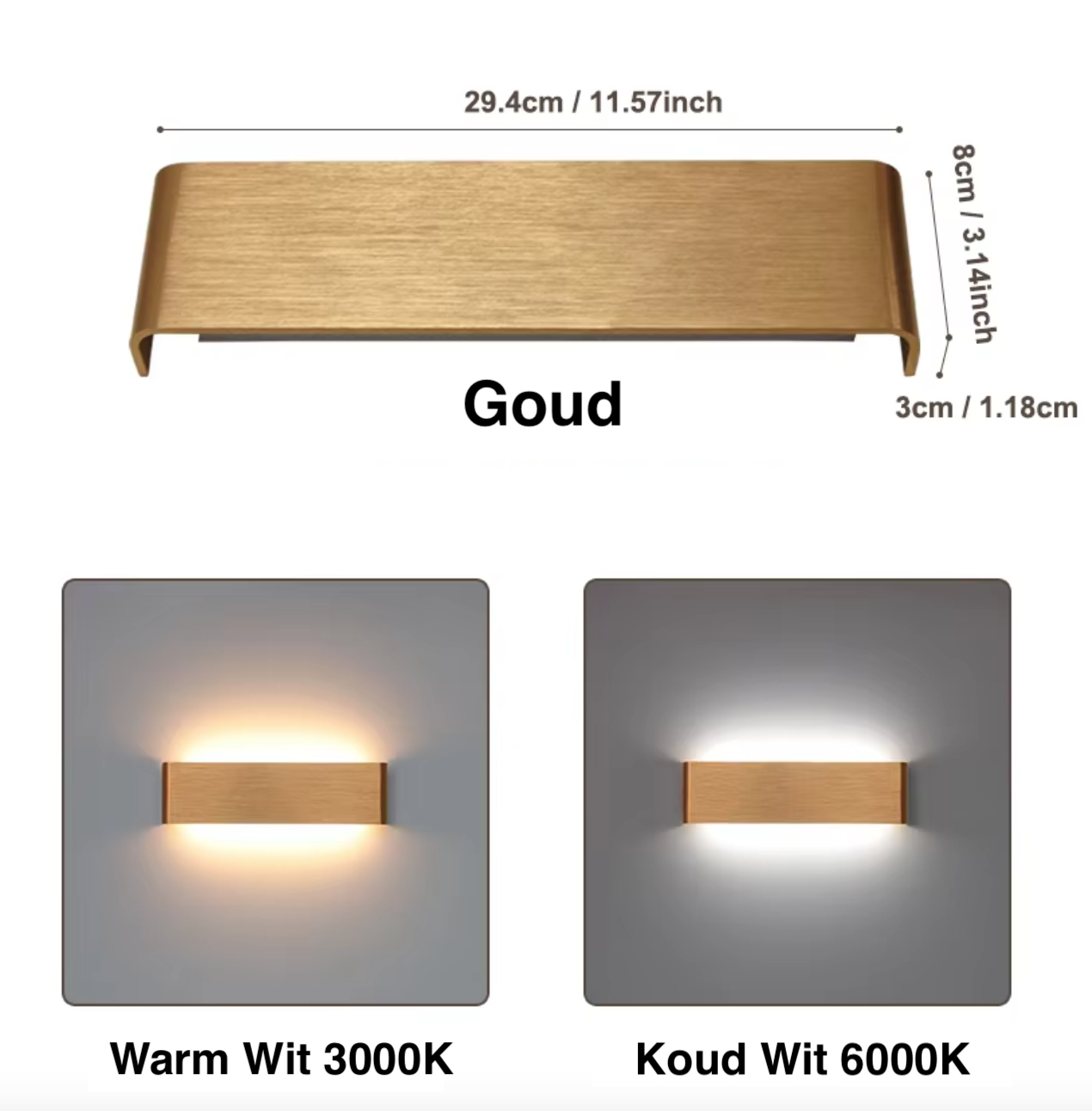 Lumea DualGlow Wandlamp – Stijlvolle LED-verlichting voor een Moderne Look