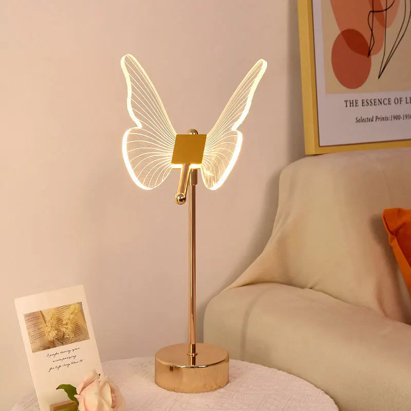 Butterfly Magic Vintage Tafellamp | Retro Vlinder Design met Dimbare LED, Elegant voor Kantoor & Woonkamer