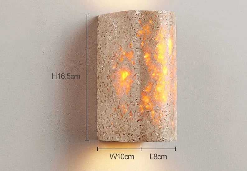 Soma | Travertin Minimalistische Buiten Wandlamp