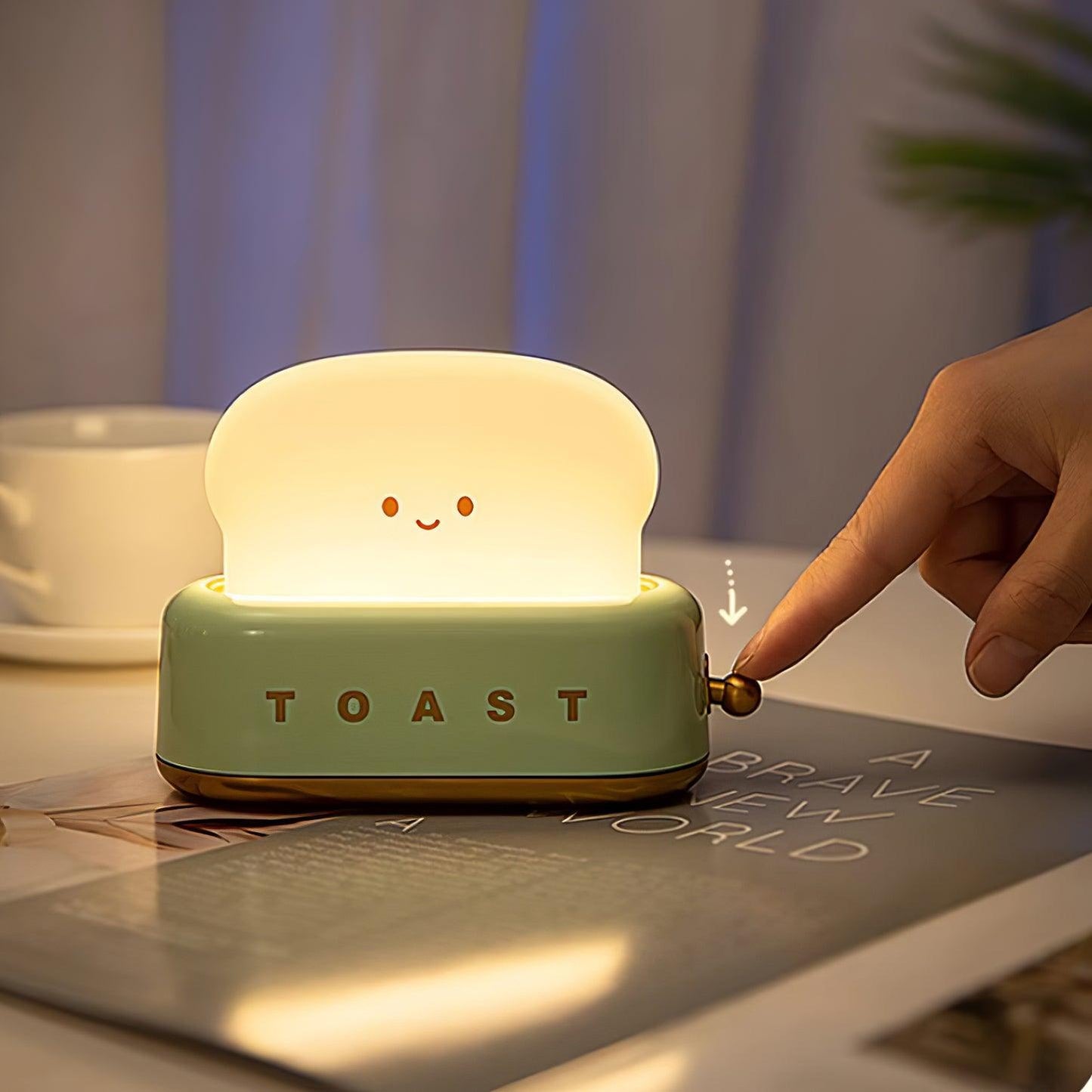 Tafellamp met broodroosterontwerp (ingebouwde batterij)