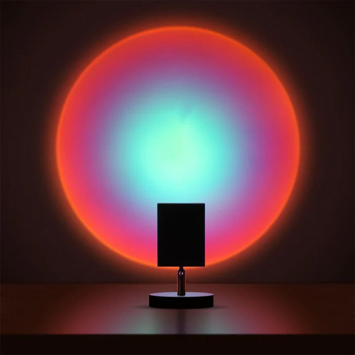 GlowBright - Retro tafellamp met zonsondergang