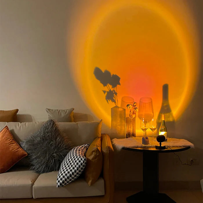 GlowBright - Retro tafellamp met zonsondergang