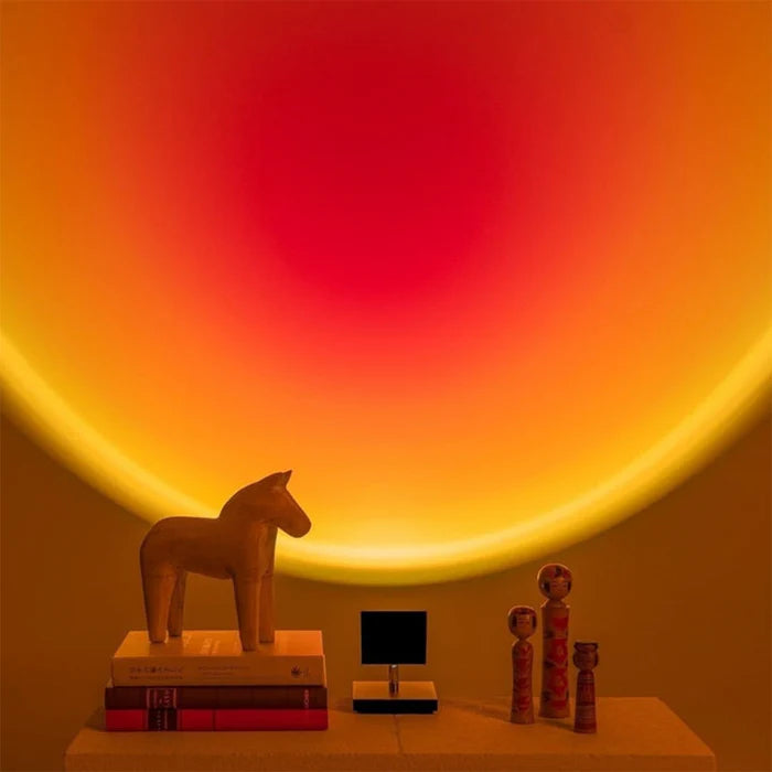 GlowBright - Retro tafellamp met zonsondergang