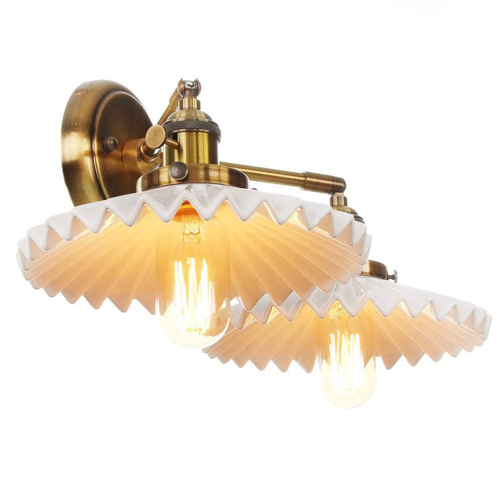 Aurio Retro- Keramische wandlamp met dubbele verlichting