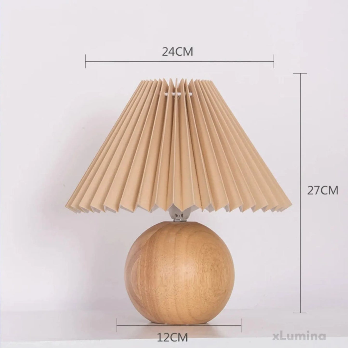 Antiek Geplooid - Vintage tafellamp met geplooide kap