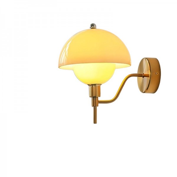 Paddestoel wandlamp crème
