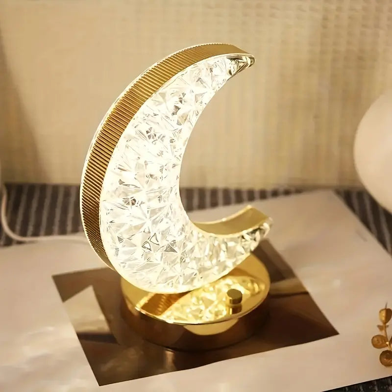 CrystalLume | Elegante en draagbare kristallen maan tafellamp