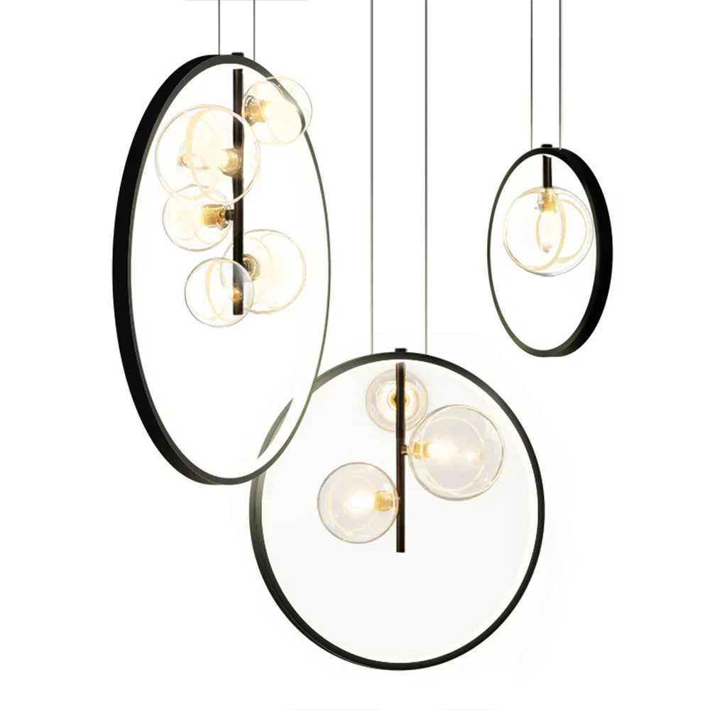 BubbleLuxe - Scandinavische glazen hanglamp met ring