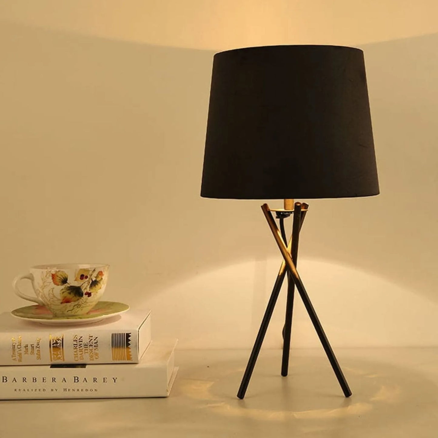 GlowWorks - Minimalistische tafellamp met nachtlampje van trommelstof